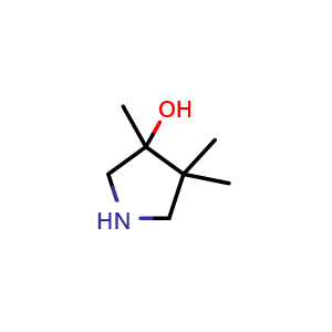 Chemical structure of 3,4,4-trimethylpyrrolidin-3-ol , CAS 2742913-62-6, AChemBlock V153971