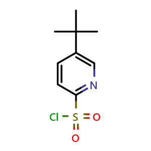 Chemical structure of 5-tert-butylpyridine-2-sulfonyl chloride , CAS 1699220-43-3, AChemBlock V153995