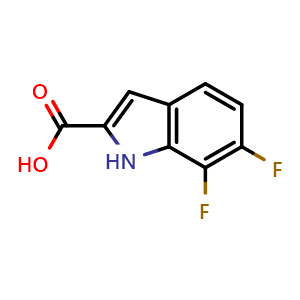 Chemical structure of 6,7-difluoro-1H-indole-2-carboxylic acid , CAS 247564-68-7, AChemBlock V154003