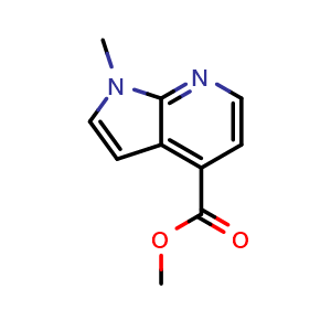 Chemical structure of methyl 1-methylpyrrolo[2,3-b]pyridine-4-carboxylate , CAS 1160437-59-1, AChemBlock V154035