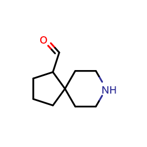 Chemical structure of 8-azaspiro[4.5]decane-4-carbaldehyde , CAS 2680844-84-0, AChemBlock V154062