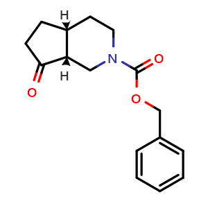Chemical structure of benzyl (4aR,7aR)-7-oxo-3,4,4a,5,6,7a-hexahydro-1H-cyclopenta[c]pyridine-2-carboxylate , CAS 2381521-93-1, AChemBlock V154134
