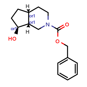 Chemical structure of benzyl rel-(4aS,7R,7aS)-7-hydroxy-1,3,4,4a,5,6,7,7a-octahydrocyclopenta[c]pyridine-2-carboxylate , CAS 2920413-74-5, AChemBlock V154142