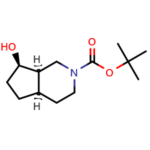 Chemical structure of tert-butyl (4aR,7R,7aR)-7-hydroxy-1,3,4,4a,5,6,7,7a-octahydrocyclopenta[c]pyridine-2-carboxylate , CAS 2920232-13-7, AChemBlock V154149