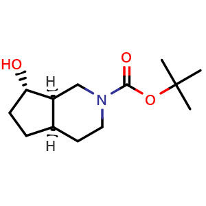 Chemical structure of tert-butyl (4aR,7S,7aR)-7-hydroxy-1,3,4,4a,5,6,7,7a-octahydrocyclopenta[c]pyridine-2-carboxylate , CAS 2920218-96-6, AChemBlock V154150