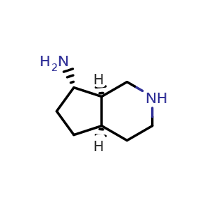Chemical structure of (4aR,7S,7aR)-2,3,4,4a,5,6,7,7a-octahydro-1H-cyclopenta[c]pyridin-7-amine , CAS 1932528-78-3, AChemBlock V154153