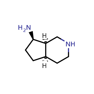 Chemical structure of rel-(4aS,7S,7aS)-2,3,4,4a,5,6,7,7a-octahydro-1H-cyclopenta[c]pyridin-7-amine , CAS 2940873-05-0, AChemBlock V154155