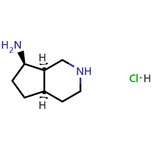 Chemical structure of rel-(4aS,7S,7aS)-2,3,4,4a,5,6,7,7a-octahydro-1H-cyclopenta[c]pyridin-7-amine hydrochloride , AChemBlock V154156