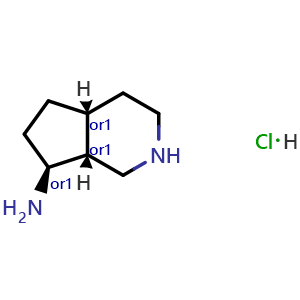 Chemical structure of rel-(4aR,7S,7aR)-2,3,4,4a,5,6,7,7a-octahydro-1H-cyclopenta[c]pyridin-7-amine hydrochloride , AChemBlock V154158