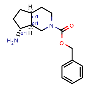 Chemical structure of benzyl rel-(4aS,7R,7aS)-7-amino-1,3,4,4a,5,6,7,7a-octahydrocyclopenta[c]pyridine-2-carboxylate , CAS 2920238-78-2, AChemBlock V154159