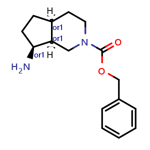 Chemical structure of benzyl rel-(4aS,7S,7aS)-7-amino-1,3,4,4a,5,6,7,7a-octahydrocyclopenta[c]pyridine-2-carboxylate , CAS 2920207-16-3, AChemBlock V154160