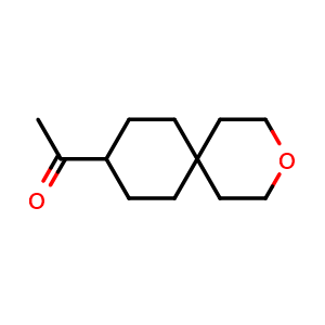 Chemical structure of 1-(3-oxaspiro[5.5]undecan-9-yl)ethanone , CAS 2920414-92-0, AChemBlock V154218