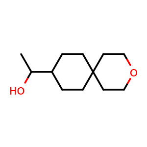 Chemical structure of 1-(3-oxaspiro[5.5]undecan-9-yl)ethanol , CAS 2920400-23-1, AChemBlock V154219