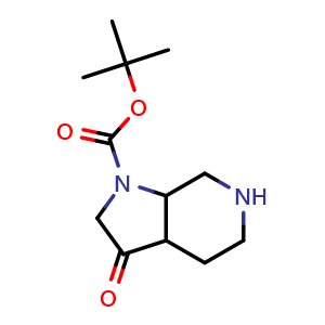 Chemical structure of tert-butyl 3-oxo-3a,4,5,6,7,7a-hexahydro-2H-pyrrolo[2,3-c]pyridine-1-carboxylate , CAS 2920396-96-7, AChemBlock V154222