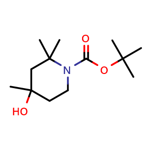 Chemical structure of tert-butyl 4-hydroxy-2,2,4-trimethyl-piperidine-1-carboxylate , CAS 2920399-69-3, AChemBlock V154244