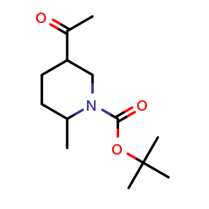 Chemical structure of tert-butyl 5-acetyl-2-methyl-piperidine-1-carboxylate , CAS 2003520-35-0, AChemBlock V154258