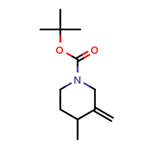 Chemical structure of tert-butyl 4-methyl-3-methylene-piperidine-1-carboxylate , CAS 2920404-41-5, AChemBlock V154287