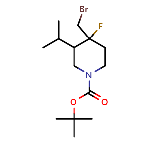 tert-butyl 4-(bromomethyl)-4-fluoro-3-isopropyl-piperidine-1-carboxylate