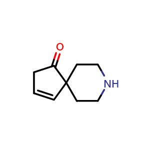 Chemical structure of 8-azaspiro[4.5]dec-1-en-4-one , CAS 2920395-97-5, AChemBlock V154370