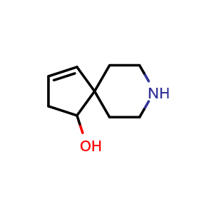 Chemical structure of 8-azaspiro[4.5]dec-1-en-4-ol , CAS 2920399-75-1, AChemBlock V154371