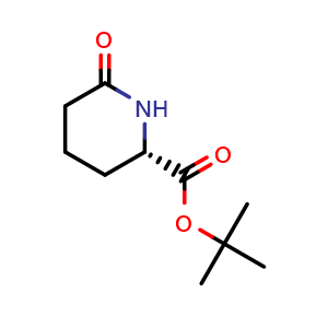 Chemical structure of tert-butyl (2S)-6-oxopiperidine-2-carboxylate , CAS 128524-48-1, AChemBlock V154399