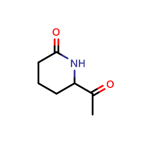 Chemical structure of 6-acetylpiperidin-2-one , CAS 1260069-00-8, AChemBlock V154404