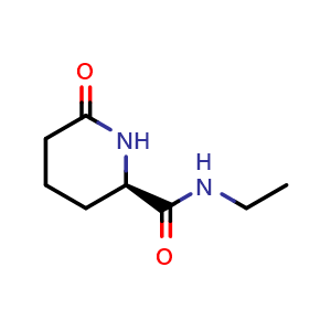 Chemical structure of (2R)-N-ethyl-6-oxo-piperidine-2-carboxamide , CAS 1867846-22-7, AChemBlock V154418