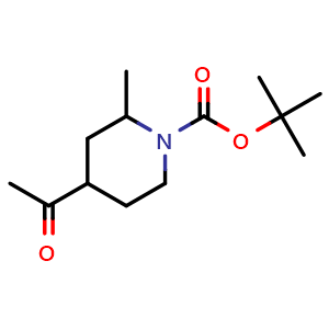 Chemical structure of tert-butyl 4-acetyl-2-methyl-piperidine-1-carboxylate , CAS 2137917-56-5, AChemBlock V154434