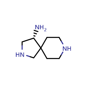 Chemical structure of (4R)-2,8-diazaspiro[4.5]decan-4-amine , CAS 2920232-37-5, AChemBlock V154467