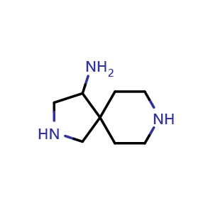 Chemical structure of 2,8-diazaspiro[4.5]decan-4-amine , CAS 828928-25-2, AChemBlock V154469