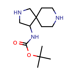 Chemical structure of tert-butyl N-(2,8-diazaspiro[4.5]decan-4-yl)carbamate , CAS 2940962-68-3, AChemBlock V154470