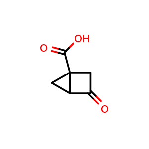 Chemical structure of 3-oxobicyclo[2.1.0]pentane-1-carboxylic acid , CAS 2920390-12-9, AChemBlock V154510