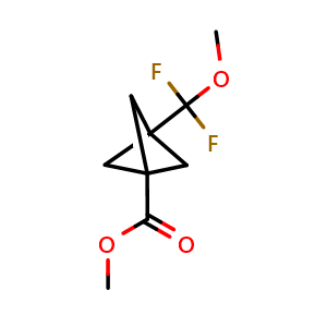 Chemical structure of methyl 3-(difluoromethoxymethyl)bicyclo[1.1.1]pentane-1-carboxylate , CAS 2816913-30-9, AChemBlock V154549