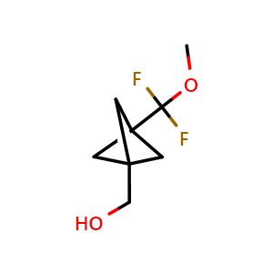 Chemical structure of [3-(difluoromethoxymethyl)-1-bicyclo[1.1.1]pentanyl]methanol , CAS 2813560-93-7, AChemBlock V154550