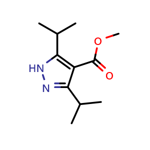 Chemical structure of methyl 3,5-diisopropyl-1H-pyrazole-4-carboxylate , AChemBlock V154565