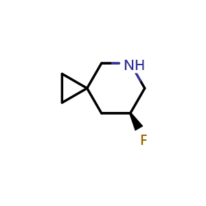 Chemical structure of (7S)-7-fluoro-5-azaspiro[2.5]octane , CAS 2920238-94-2, AChemBlock V154658