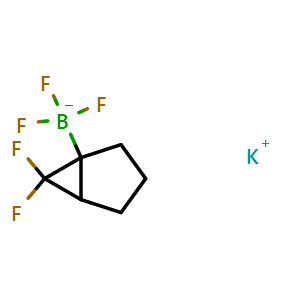 Chemical structure of potassium (6,6-difluoro-1-bicyclo[3.1.0]hexanyl)-trifluoro-boranuide , AChemBlock V154660