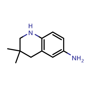 Chemical structure of 3,3-dimethyl-2,4-dihydro-1H-quinolin-6-amine , CAS 202465-77-8, AChemBlock V154687