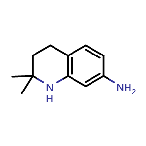 Chemical structure of 2,2-dimethyl-3,4-dihydro-1H-quinolin-7-amine , CAS 179899-22-0, AChemBlock V154691
