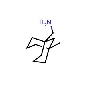 Chemical structure of (5-methyl-1-bicyclo[3.3.1]nonanyl)methanamine , CAS 2708280-71-9, AChemBlock V154722