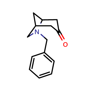 Chemical structure of 6-benzyl-6-azabicyclo[3.2.1]octan-3-one , CAS 16607-47-9, AChemBlock V154723