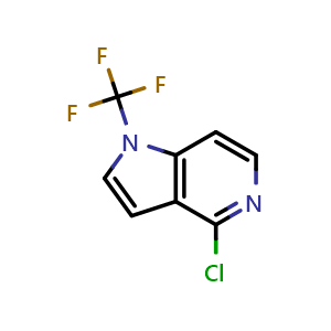 Chemical structure of 4-chloro-1-(trifluoromethyl)pyrrolo[3,2-c]pyridine , CAS 2940951-48-2, AChemBlock V154728