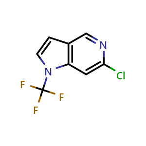 Chemical structure of 6-chloro-1-(trifluoromethyl)pyrrolo[3,2-c]pyridine , CAS 2940953-85-3, AChemBlock V154730