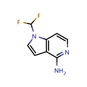 Chemical structure of 1-(difluoromethyl)pyrrolo[3,2-c]pyridin-4-amine , CAS 2940954-58-3, AChemBlock V154732