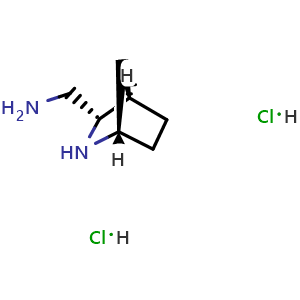 Chemical structure of [(1S,3S,4R)-2-azabicyclo[2.2.1]heptan-3-yl]methanamine dihydrochloride , CAS 2920206-61-5, AChemBlock V154761