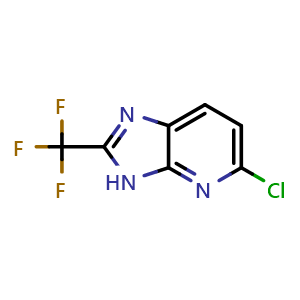 Chemical structure of 5-chloro-2-(trifluoromethyl)-3H-imidazo[4,5-b]pyridine , CAS 40851-96-5, AChemBlock V154781