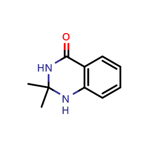 Chemical structure of 2,2-dimethyl-1,3-dihydroquinazolin-4-one , CAS 77726-78-4, AChemBlock V154785
