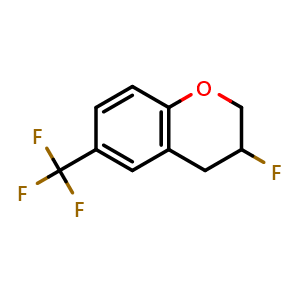 Chemical structure of 3-fluoro-6-(trifluoromethyl)chromane , CAS 2743531-74-8, AChemBlock V154786