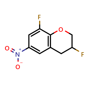 Chemical structure of 3,8-difluoro-6-nitro-chromane , CAS 2743531-79-3, AChemBlock V154791