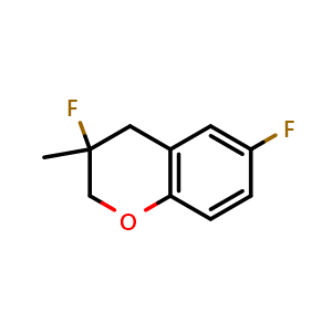 Chemical structure of 3,6-difluoro-3-methyl-chromane , CAS 2743531-85-1, AChemBlock V154792